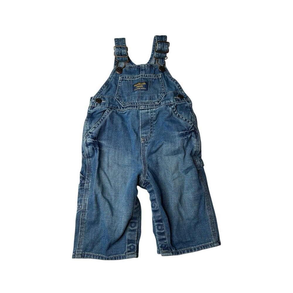 Osh Kosh Vest back denim bib overalls 12 months pants y2k